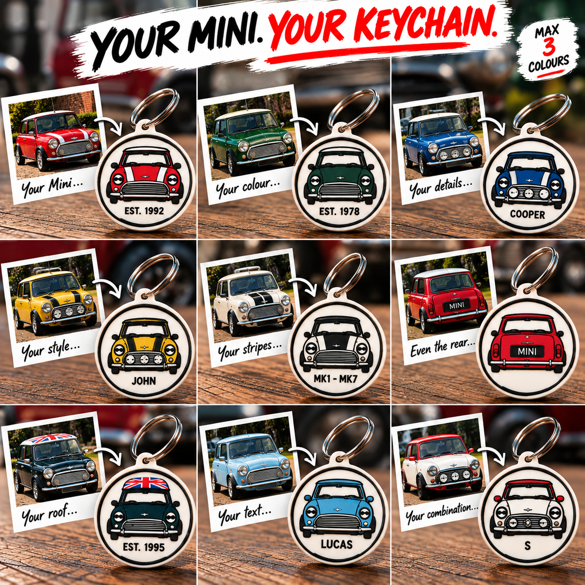 Custom Classic Mini Keychain – Your Mini, Your Design