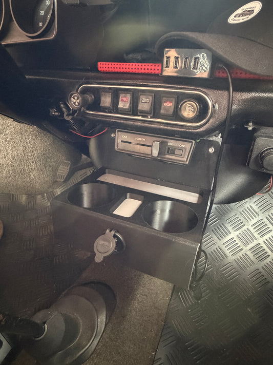 Classic Mini Centre Console – Dual Cup Holder & Storage
