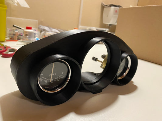 Classic Mini Driver-Side Gauge Pod – Triple Instrument Holder for Tachometer & Auxiliary Gauges