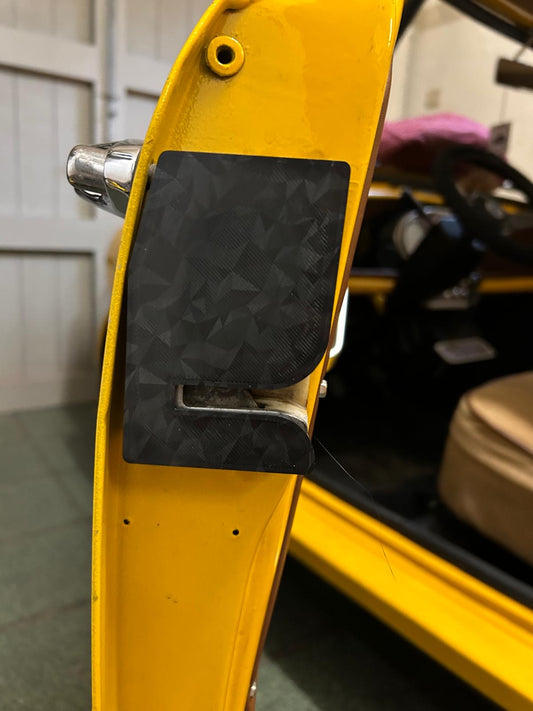 Mini Classic Door Lock Trim – Interior Cover with Carbon Twill Finish